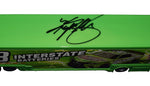 Signed 1/64 Scale Kyle Busch #18 Interstate Batteries Diecast Hauler - Front View: Pay homage to Kyle Busch's legendary NASCAR career with this autographed hauler, proudly displaying the Interstate Batteries Racing logo and Busch's authentic signature.