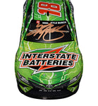 Experience the excitement of NASCAR with the Autographed 2022 Kyle Busch #18 Interstate Batteries Diecast Car, a limited edition #0923 of 1,032, featuring exclusive signatures obtained through exclusive public/private signings and HOT Pass garage access. It comes with a Certificate of Authenticity (COA) – perfect for NASCAR fans and collectors.