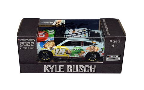 Autographed 2022 Kyle Busch #18 M&Ms Crunchy Cookie BRISTOL DIRT RACE WIN Diecast Car