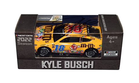 Autographed 2022 Kyle Busch #18 M&Ms Racing DARLINGTON THROWBACK Diecast Car - Next Gen Car with Exclusive Signature