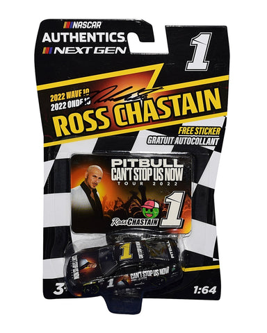 Experience the thrill of NASCAR with this AUTOGRAPHED 2022 Ross Chastain #1 Pitbull World Tour Diecast Car from WAVE 10.