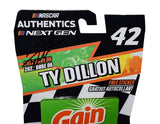  Enhance your NASCAR memorabilia collection with the exclusive autographed Ty Dillon #42 Gain Racing Next Gen Camaro diecast car, a symbol of speed and excitement on the track.