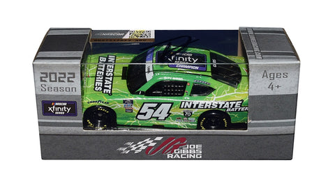 Get ready to celebrate Ty Gibbs' remarkable victory with the AUTOGRAPHED 2022 #54 Interstate Batteries XFINITY SERIES CHAMPION Diecast Car. This 1/64 scale collectible features authentic signatures, a Certificate of Authenticity, and a 100% lifetime guarantee for NASCAR fans and collectors.