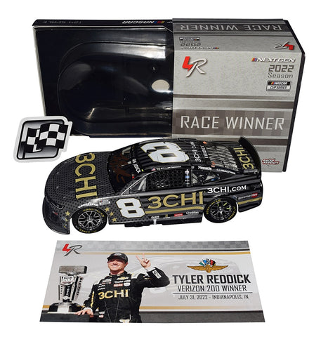 Collector's delight - Limited edition 1/24 scale Diecast Car, featuring Tyler Reddick's genuine signature, exclusively obtained through public/private signings and coveted garage area access via HOT Passes.