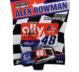 Add a unique piece to your NASCAR collection with the autographed 2023 Alex Bowman #48 Ally Racing PATRIOTIC USA diecast car, showcasing a signature authenticated through exclusive signings.
