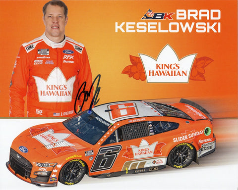 Autographed Brad Keselowski #6 King's Hawaiian SLIDER SUNDY Official Hero Card | Signed 8X10 Inch NASCAR Picture with COA