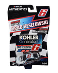 Elevate your memorabilia collection with the limited edition autographed Brad Keselowski #6 Kohler Generators PATRIOTIC USA diecast car, featuring a signature authenticated through exclusive signings and a Certificate of Authenticity provided.