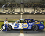 AUTOGRAPHED 2023 Chase Elliott #9 NAPA Racing Signed Photo - Daytona 500 Pit Road. Genuine autograph, Certificate of Authenticity included. Ideal for fans of Chase Elliott and NASCAR enthusiasts.