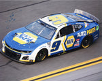 The AUTOGRAPHED 2023 Chase Elliott #9 NAPA Racing DAYTONA SPEEDWAY photo captures the essence of Hendrick Motorsports' iconic car, a must-have for racing enthusiasts.