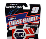 Elevate your memorabilia collection with the limited edition autographed Chase Elliott #9 NAPA Racing PATRIOTIC USA diecast car, featuring a signature authenticated through exclusive signings and a Certificate of Authenticity provided. The perfect addition to any racing enthusiast's display.