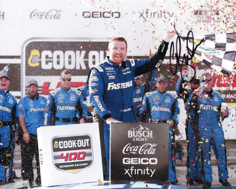 Celebrate the glory of victory with this AUTOGRAPHED 2023 Chris Buescher #17 Fastenal Racing RICHMOND WIN (Victory Lane) 8x10 Inch NASCAR Photo. Each signature is a mark of authenticity, diligently acquired through exclusive public/private signings and highly sought-after garage area access via HOT Passes. Your purchase comes with a Certificate of Authenticity, validating its true heritage.