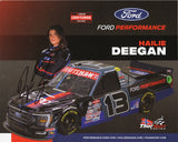 Autographed Hailie Deegan #13 Ford Performance Craftsman Truck Series Official Hero Card | Signed 8X10 NASCAR Photo | Certificate of Authenticity Included
