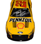 A testament to authenticity, this Joey Logano Diecast Car is the ultimate addition to any NASCAR collection, showcasing the iconic Shell Pennzoil livery and Next Gen Car details.