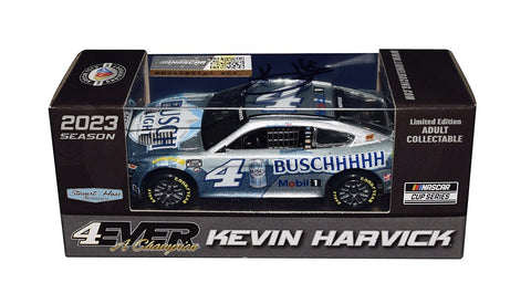 AUTOGRAPHED 2023 Kevin Harvick #4 Busch Beer Racing Diecast Car - A tribute to a legend's final season, signed and certified for authenticity.