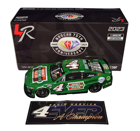 Commemorate Kevin Harvick's legendary career with this autographed 2023 1/24 scale diecast car, limited to only 672 pieces, and marked as his final season, making it a unique and valuable addition to any NASCAR collection.