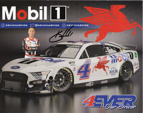 AUTOGRAPHED 2023 Kevin Harvick #4 Mobil 1 Racing 4EVER OUR DRIVER Signed NASCAR Photo with COA - Commemorate Harvick's final season with this autographed hero card featuring the iconic #4 car in action.