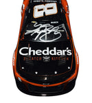 A close-up view of the AUTOGRAPHED 2023 Kyle Busch #8 Cheddar's Scratch Kitchen Camaro Diecast Car, showcasing the intricate details and Kyle Busch's authentic signature.