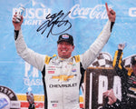 Relive the adrenaline-pumping moment of victory with an authentic Kyle Busch autographed 2023 Lucas Oil Racing AUTO CLUB CALI WIN (Victory Lane) 8x10 photo. This cherished collector's piece, complete with a Certificate of Authenticity, beautifully encapsulates the euphoria of the post-race celebration, making it an essential addition for racing enthusiasts and collectors alike.