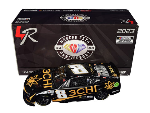 Celebrate the legendary 2023 NASCAR season with this autographed 1/24 scale diecast car, commemorating Kyle Busch's incredible journey in the Next Gen car, the 3CHI CAMARO by Richard Childress Racing.