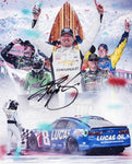 Experience the remarkable journey of Kyle Busch's NASCAR career with an authentic autographed 2023 RCR Team CAREER COLLAGE 8x10 photo. This collector's masterpiece, complete with a Certificate of Authenticity, is a visual testament to his triumphs on the track, a must-have for fans and collectors alike.