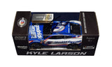 Close-up image capturing the meticulous autograph of Kyle Larson, adorned on the hood of the 2023 #5 Hendrick Cars Racing diecast car, highlighting the personal touch and authenticity of the collectible.