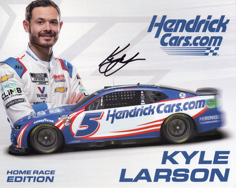 Autographed Kyle Larson #5 Hendrick Motorsports HOME RACE EDITION (Next Gen Car) Signed 8X10 NASCAR Photo | Official Hero Card with COA