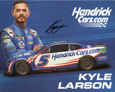 Autographed Kyle Larson #5 Hendrick Motorsports (Next Gen Car) Official Hero Card Signed 8X10 Inch Picture NASCAR Photo | Certificate of Authenticity Included
