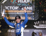 Experience the euphoria of Kyle Larson's epic DARLINGTON WIN (Victory Celebration) with an autographed 2023 Kyle Larson #5 Hendrick Racing 8x10 Photo, capturing the joy of NASCAR victory celebrations.