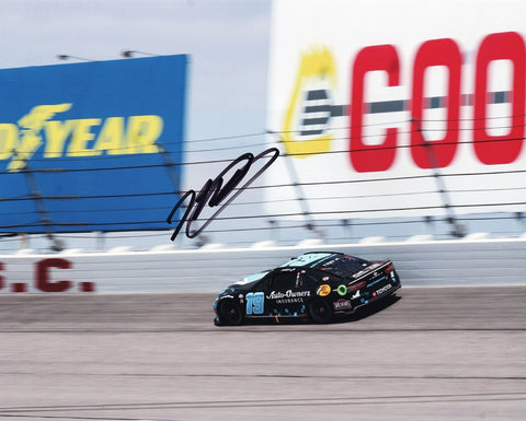 Immerse yourself in the rich history of NASCAR with this autographed 2023 Martin Truex Jr. #19 Auto-Owners Racing DARLINGTON THROWBACK 8x10 inch photo, featuring Truex Jr.'s signature alongside a stunning throwback design inspired by the iconic Darlington Raceway.