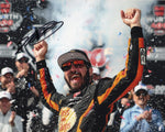 Autographed Martin Truex Jr. #19 Bass Pro Shop Racing DOVER RACE WIN Victory Lane Celebration Glossy Photo | Signed 8X10 Inch NASCAR Picture with COA