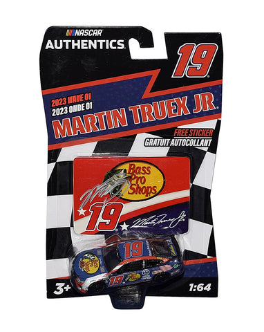 Genuine autographed Martin Truex Jr. #19 Bass Pro Shops diecast car with meticulous detailing and a Certificate of Authenticity included. The perfect addition to any NASCAR memorabilia collection.