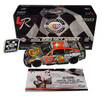 Autographed 2023 Martin Truex Jr. #19 Bass Pro Shops Sonoma Win diecast car. This collectible, signed through exclusive public and private signings with HOT Pass access, includes a Certificate of Authenticity and a lifetime authenticity guarantee. Ideal gift for NASCAR fans and collectors.