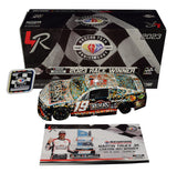 Autographed 2023 Martin Truex Jr. #19 Reser's Racing New Hampshire Win diecast car. This rare error collectible, signed through exclusive public and private signings with HOT Pass access, includes a Certificate of Authenticity and a lifetime authenticity guarantee. Ideal gift for NASCAR fans and collectors.