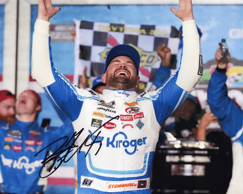 Capture the excitement of Ricky Stenhouse Jr.'s historic Daytona 500 win with this genuine autographed 8x10 inch NASCAR photo. Authenticated signatures and limited availability. Order now!