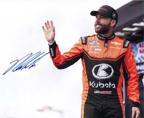 Add this genuine Ross Chastain autographed 8x10 inch NASCAR photo to your memorabilia collection, featuring his triumphant moment with the Kubota Racing team. Limited availability – don't wait!