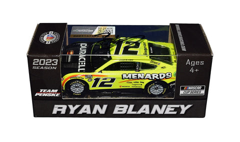 Immerse yourself in the thrill of NASCAR with the authentic Ryan Blaney #12 Menards autographed Next Gen diecast car, capturing the essence of his championship season.