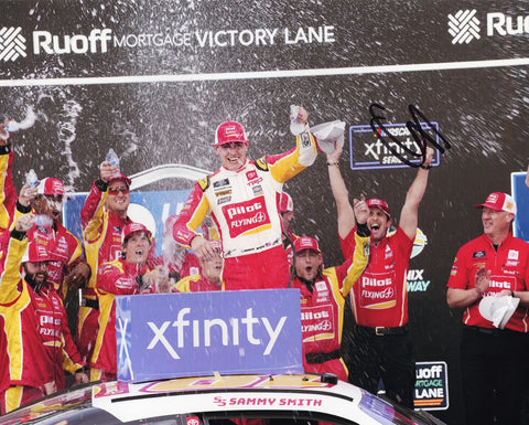 Perfect Gift for Racing Fans - Autographed 2023 Sammy Smith Phoenix Win Victory Lane NASCAR Photo.