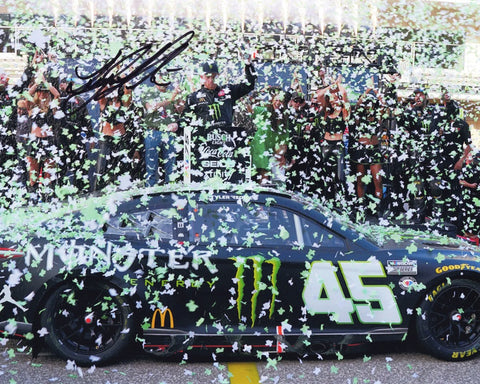 Tyler Reddick Autographed COTA RACE WIN Photo - Genuine signature on an 8x10 inch NASCAR photo, showcasing Reddick's victorious moment in Victory Lane at Circuit of the Americas. A perfect gift for any racing enthusiast.