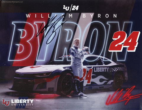 Autographed William Byron #24 Liberty University Racing Official Hero Card | Signed 9X11 Inch NASCAR Picture with COA