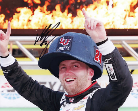 Capture the thrilling moment of victory with this exclusive collectible, an autographed 2023 William Byron #24 Liberty TEXAS RACE WIN NASCAR photo, showcasing Byron's triumphant celebration adorned with the iconic Victory Lane Big Hat. Each signature is meticulously obtained through sought-after public/private signings and garage area access via HOT Passes, guaranteeing unmatched authenticity. 