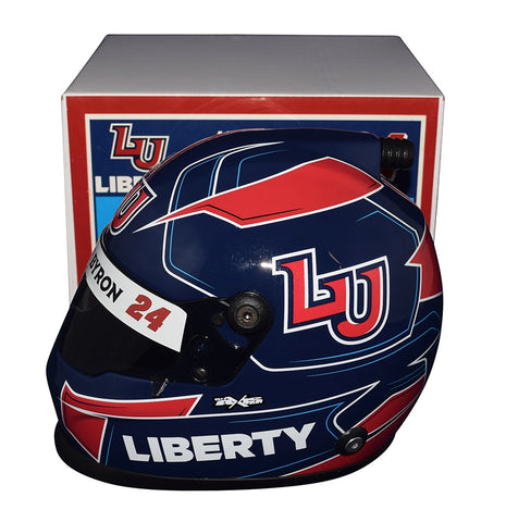 Celebrate NASCAR with an autographed 2023 William Byron #24 Liberty University Mini Helmet, complete with COA for authenticity.