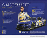 Elevate your NASCAR memorabilia collection with this exclusive autographed hero card featuring Chase Elliott and the Next Gen Camaro. This glossy 8x10 photo captures the essence of speed and excitement, making it a standout piece for any fan. Each signature is meticulously obtained through exclusive public/private signings and garage area access via HOT Passes.