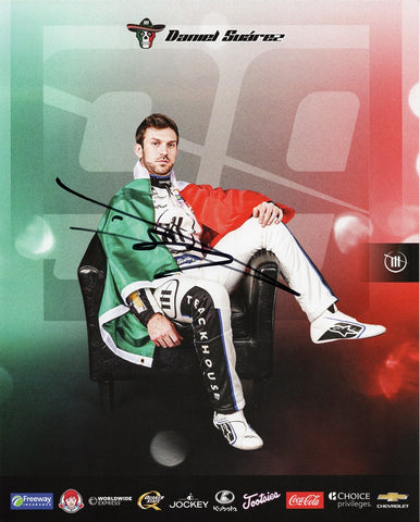 Genuine autographed 2024 Daniel Suarez #99 Trackhouse Racing hero card NASCAR photo with COA. Limited availability. Ideal gift for NASCAR enthusiasts!