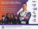 Denny Hamlin #11 FedEx Racing NASCAR hero card glossy photo signed collectible, capturing the thrill of victory, meticulously autographed and accompanied by a Certificate of Authenticity, ensuring its legitimacy and rarity in the racing memorabilia market.
