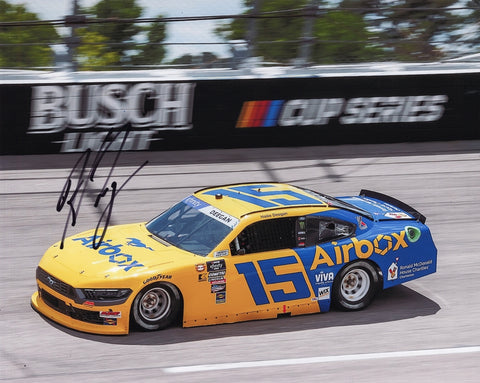 This autographed 8x10 inch photo of Hailie Deegan at Darlington Raceway features her Earnhardt tribute on the #15 AirBox Racing car. The photo is signed by Deegan and includes a Certificate of Authenticity (COA), ensuring its genuine value for collectors and NASCAR fans.