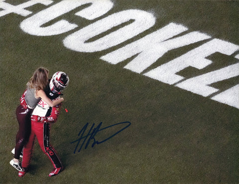 This autographed 2024 Harrison Burton Daytona first career win photo captures the victory moment of his historic win. The signed 9x11 glossy photo includes a Certificate of Authenticity (COA), making it a must-have for NASCAR fans and collectors.