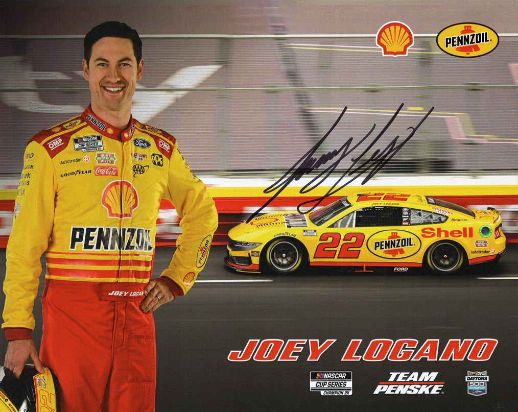 Autographed 2024 Joey Logano #22 Shell Pennzoil NASCAR 8x10 Hero Card ...