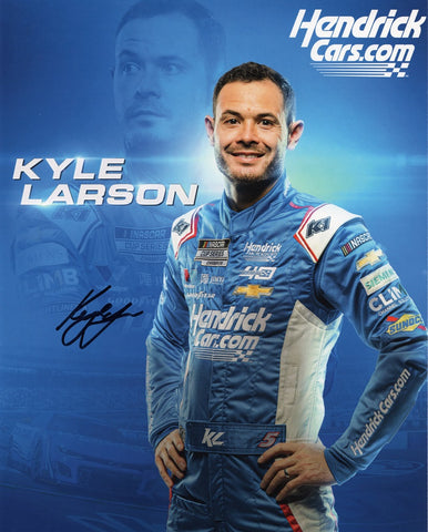 Capture the essence of NASCAR with this autographed 8x10 photo showcasing Kyle Larson's Next Gen Camaro hero card. Larson's signature, obtained through exclusive public/private signings and garage area access via HOT Passes, guarantees the authenticity of this glossy collector's item.
