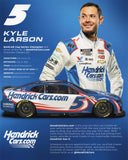 Dive into the heart of NASCAR with this autographed 8x10 photo capturing Kyle Larson's Next Gen Camaro hero card. Larson's signature, obtained through exclusive public/private signings and garage area access via HOT Passes, ensures the authenticity of this glossy collector's item.