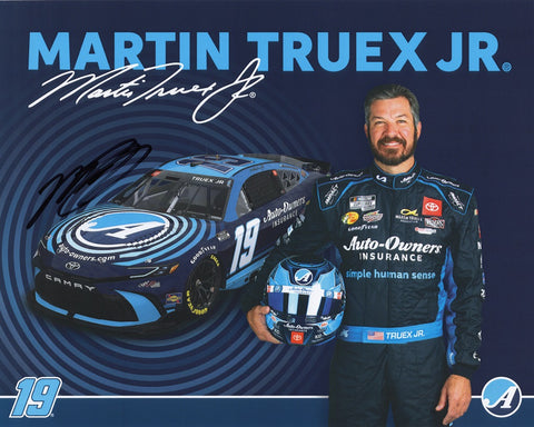 Authentic autographed 2024 Martin Truex Jr. #19 Auto-Owners Hero Card with COA. Limited availability. Ideal gift for NASCAR fans!